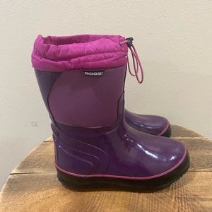 Heavy-duty Bogs Girls Purple McKinley Insulated Rain Boots Size 3